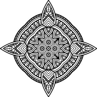 黑白曼陀罗花纹图案