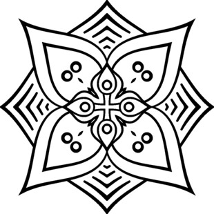 黑白曼陀罗花纹图案