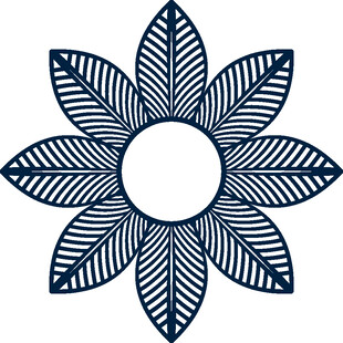 简约几何花纹花朵图案