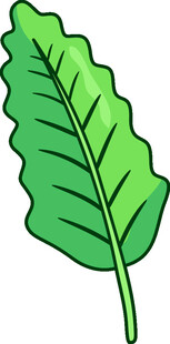 卡通风格绿色单叶片