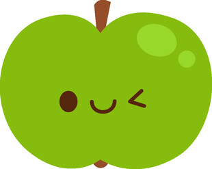 俏皮绿苹果卡通形象