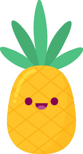 可爱笑脸菠萝插画