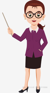 女教师持教鞭授课形象