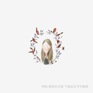 女孩置身花卉环绕的梦幻场景