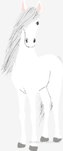 可爱白马插画