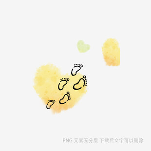抽象心形水彩艺术图案