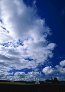 蓝天之下的大片蓬松云朵