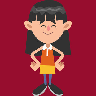 俏皮女孩双手叉腰