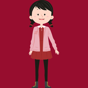 可爱双马尾女孩卡通形象