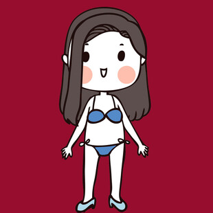 穿比基尼的卡通女孩