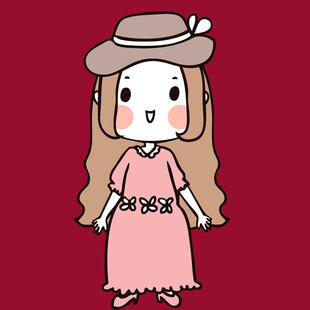 戴帽粉裙卡通女孩形象