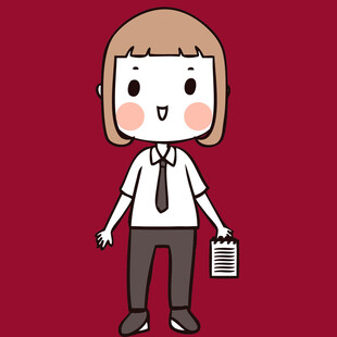 手持文件的卡通职场女孩