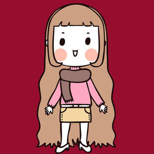 长发女孩卡通形象