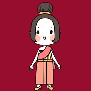 可爱古风卡通唐朝仕女形象