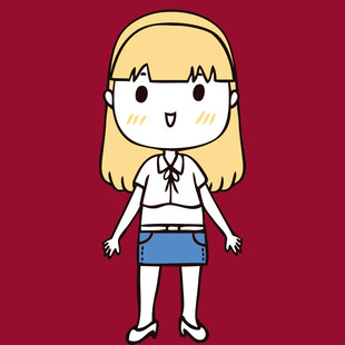 可爱金发女学生形象