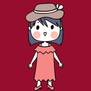 戴帽粉裙女孩卡通形象