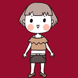 卡通短发女孩时尚穿搭