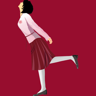红衣女子优雅起舞