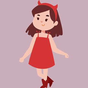 穿红裙的小恶魔女孩