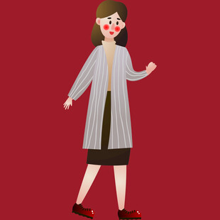 时尚条纹外套女士形象