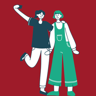 青春活力的时尚男女