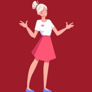 俏皮女孩展开朗姿态