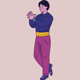 跳舞的时尚男士