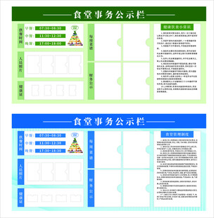 食堂事务公开栏