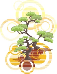 艺术盆景插画