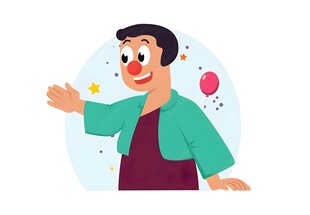 欢乐小丑热情招手