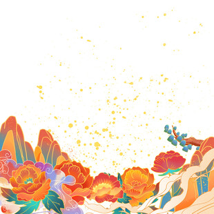 手绘国潮花