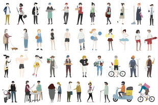 卡通日常人物素材