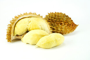 剥开的香甜榴莲果肉