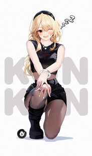 跪坐美少女动漫形象