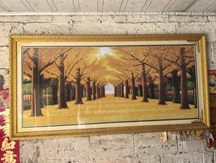 金色林荫道挂画