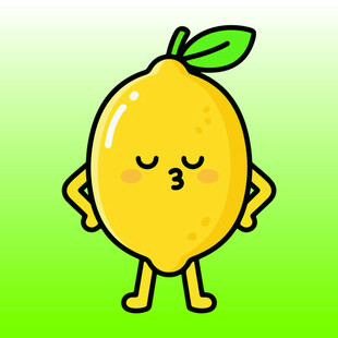 卡通形象 柠檬 免扣
