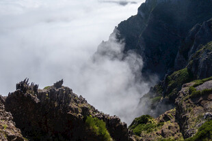 云雾缭绕的壮丽山景