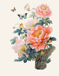 牡丹蝴蝶图