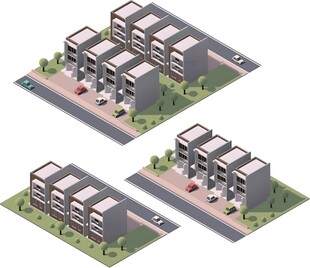多层居民楼建筑效果图