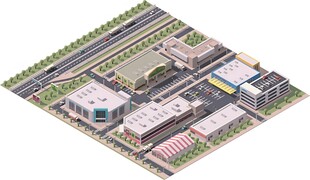 城市工业区俯瞰图
