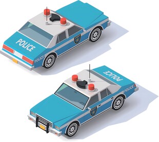 两辆警用巡逻车