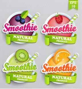 天然水果冰沙标签设计