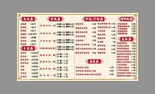   猪脚螺蛳粉菜单