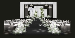 优雅白色系婚礼现场布置