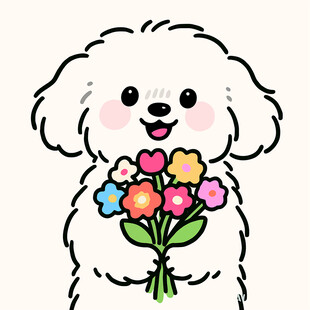 小狗捧花