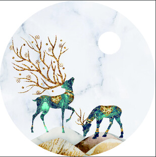双鹿雪景图画册