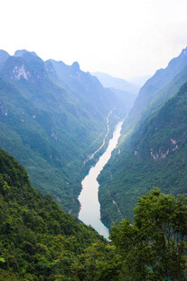 壮丽峡谷间的蜿蜒河流