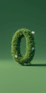 绿色植物环绕的数字0