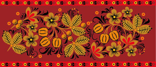 复古花卉图案装饰织物