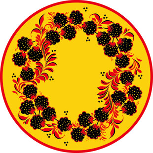 圆形花卉装饰图案